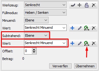 Screenshot Werkzeug Senkrecht Edit Minuend
